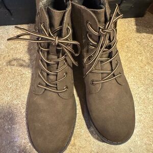 Brown Jellypop Lace-Up Ankle Boots